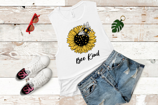 Bee Kind Sunflower SVG Cut File - Image 3