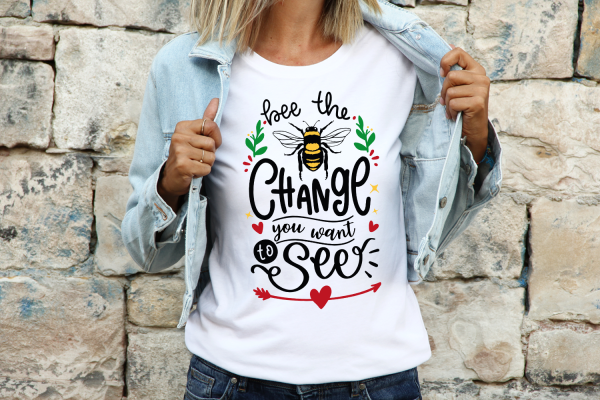 Bee the Change You Want to See SVG Quote - Image 3