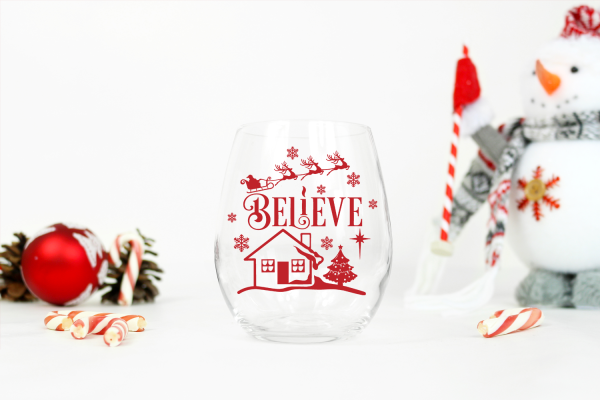 Believe Round Christmas SVG Ornament | Christmas SVG Cut Files - Image 4