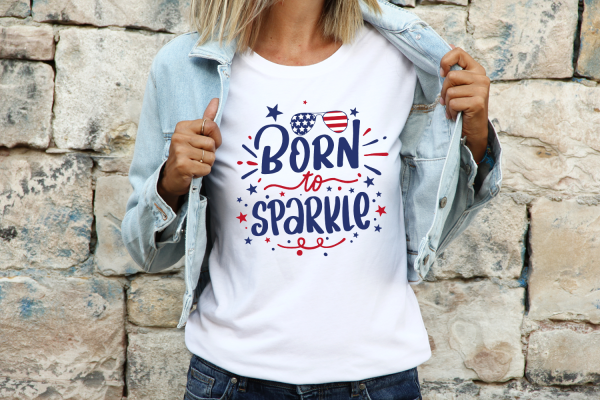 Born to Sparkle 4th of July SVG Cut File - Image 3