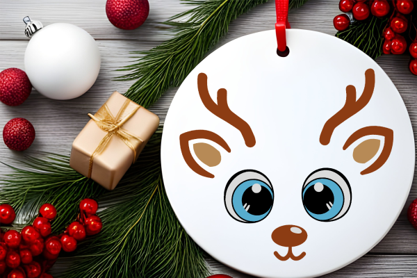 Boy Reindeer Faces Christmas SVG Cut Files Pack - Image 2