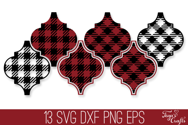 Buffalo Plaid Arabesque SVG Cut Files Pack - Image 2