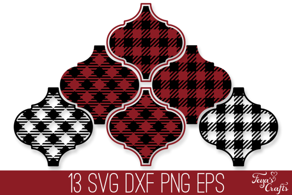 Buffalo Plaid Arabesque SVG Cut Files Pack - Image 3