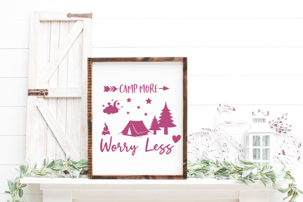 Camp More Worry Less SVG Quote | Camping SVG Cut Files - Image 3