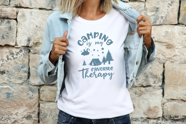 Camping is My Favorite Therapy SVG Quote - Image 2