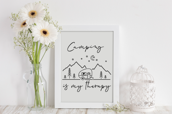 Camping is My Therapy SVG Quote | Camping SVG Cut File - Image 3