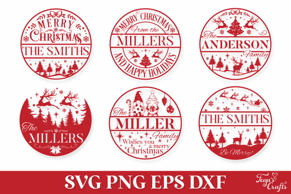 Christmas Family Name Sign SVG Pack - Image 4