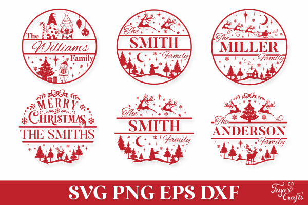 Christmas Family Name Sign SVG Pack - Image 6