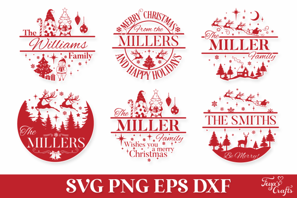 Christmas Family Name Sign SVG Pack - Image 8