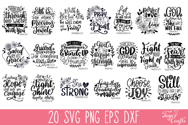 Bible Verse SVG Quotes Pack with 20 Items - Image 2