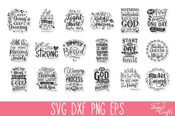 Bible Verse SVG Quotes Bundle with 100 Cut Files - Image 7