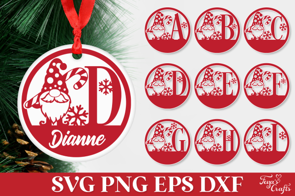 Christmas Monogram SVG Ornaments Pack