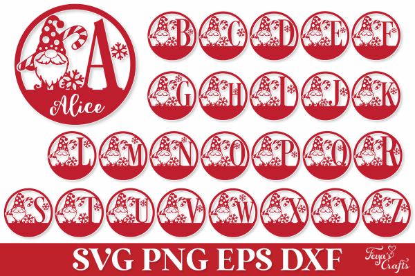 Christmas Monogram SVG Ornaments Pack - Image 2