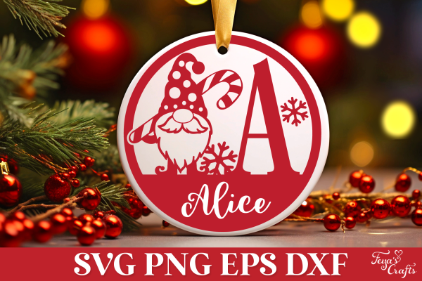 Christmas Monogram SVG Ornaments Pack - Image 3