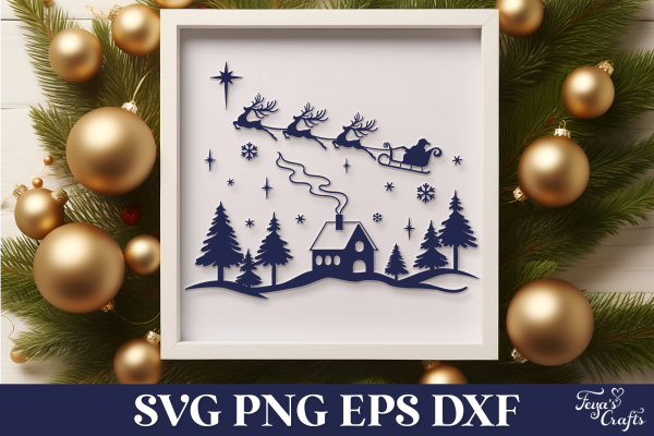 Free Christmas Scene SVG Cut File