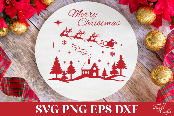 Free Christmas Scene SVG Cut File - Image 2