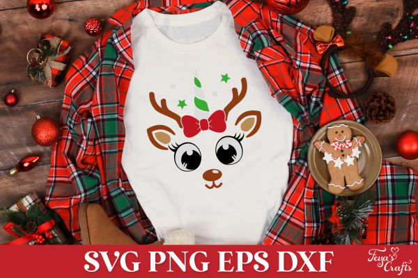 Free Christmas Reindeer Faces SVG Cut File - Image 3