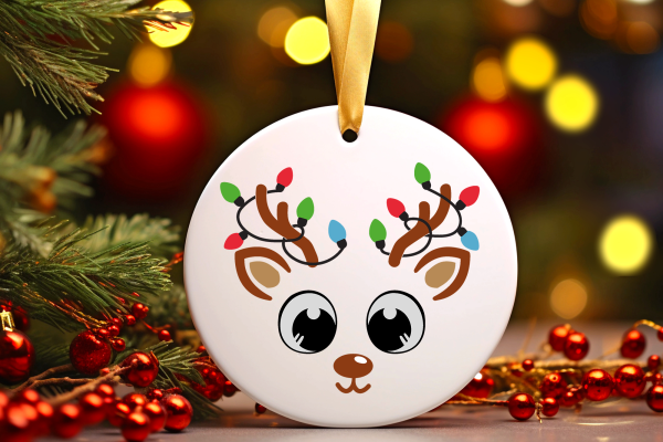 Free Christmas Reindeer Faces SVG Cut File - Image 2