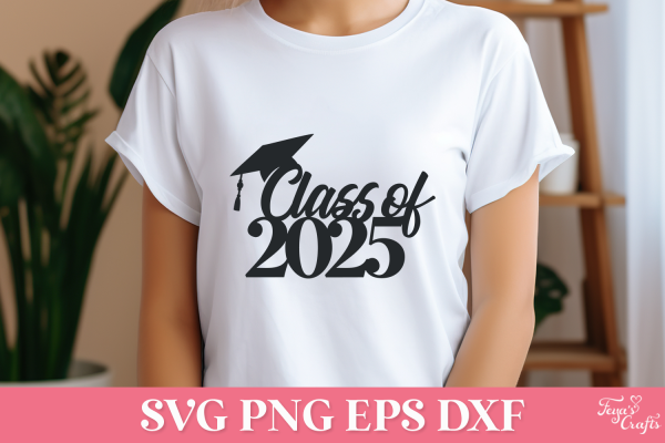 Free Class of 2025 SVG Cake Topper. Available also in PNG, EPS and DXF file formats. Perfect for Cricut and Silhouette machines, or Sublimation printers.