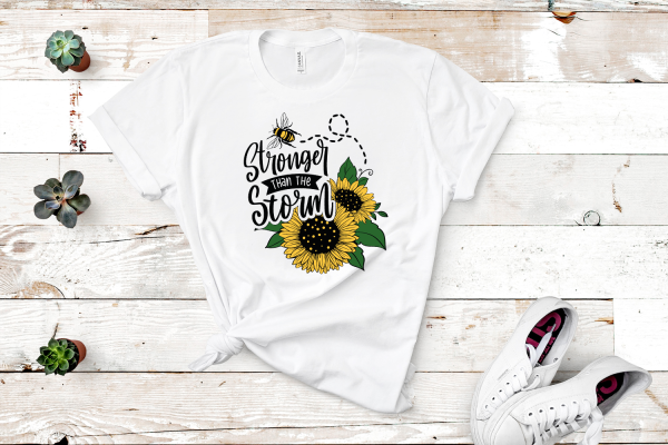Stronger Than the Storm Sunflower SVG Quote Preview