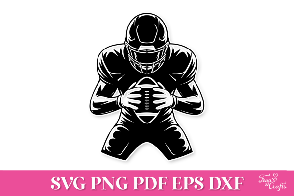 Free Football Player Silhouette SVG Cut File