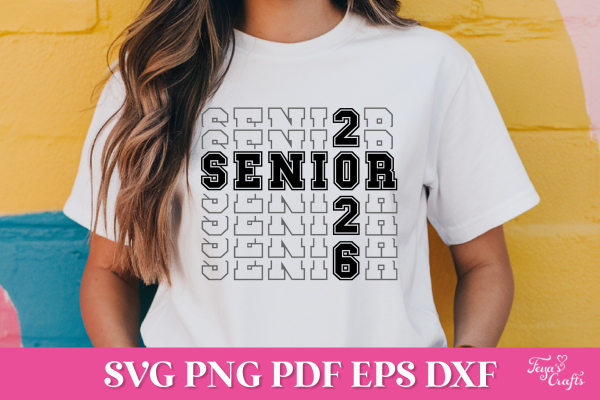 Free Senior 2026 Stacked SVG Cut File