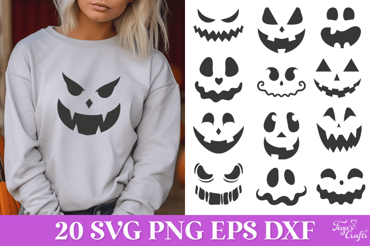 Free Halloween Pumpkin Faces SVG Files Pack