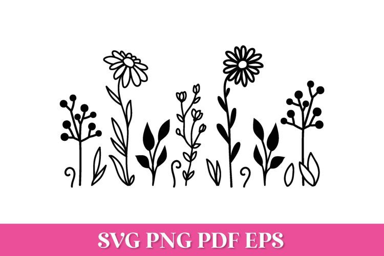 Free Wildflowers SVG Cut File