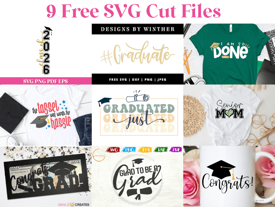 9 graduation free svg cut files